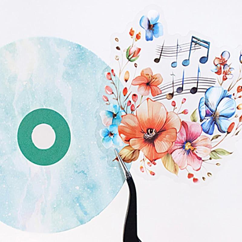 ST879｜音符 音楽 CD レコード ディスク 花