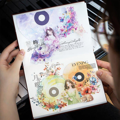 ST879｜音符 音楽 CD レコード ディスク 花