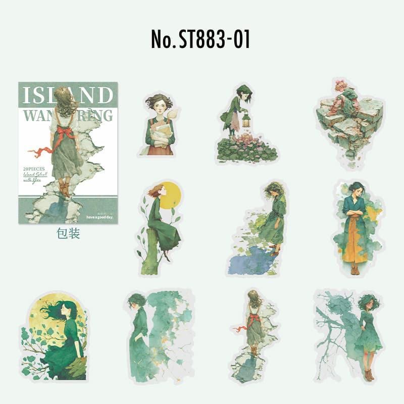 ST883｜人物 女性 女の子 ハート 夢