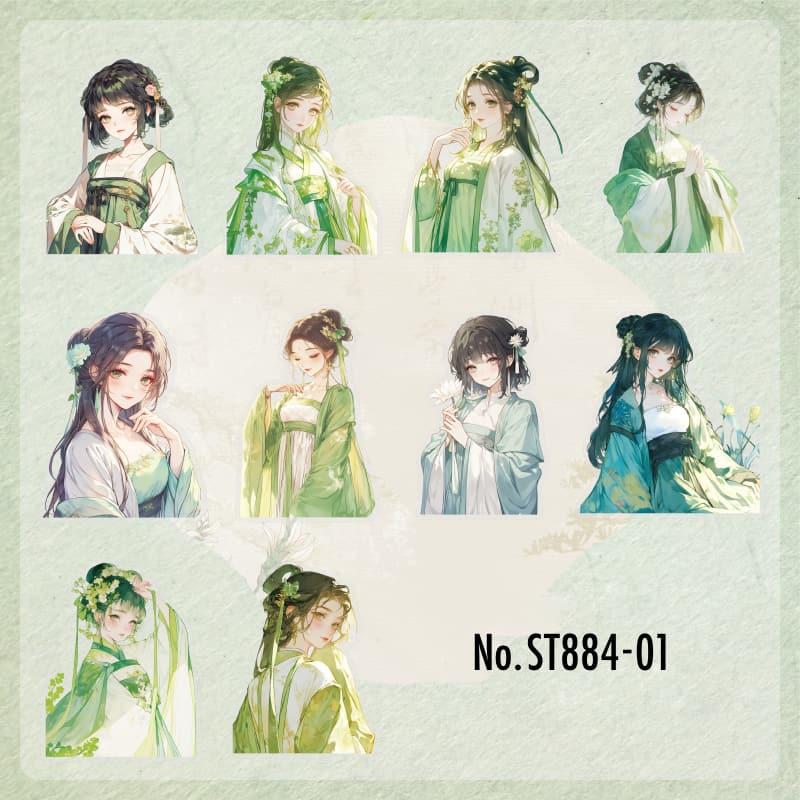 ST884｜人物 女性 女の子 中華風 着物 ドレス 漢服