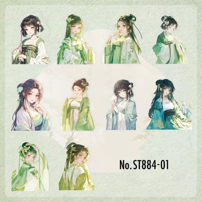 ST884｜人物 女性 女の子 中華風 着物 ドレス 漢服