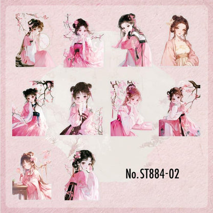 ST884｜人物 女性 女の子 中華風 着物 ドレス 漢服