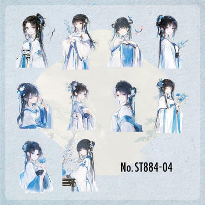 ST884｜人物 女性 女の子 中華風 着物 ドレス 漢服