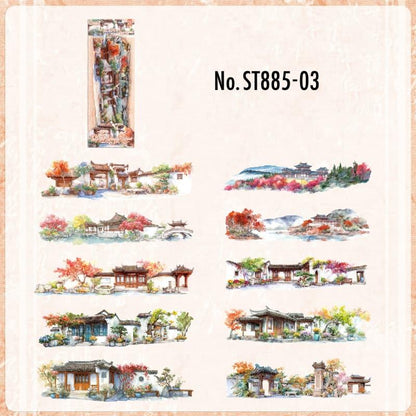 ST885｜中華風 建物 建築 宮廷 風景 背景