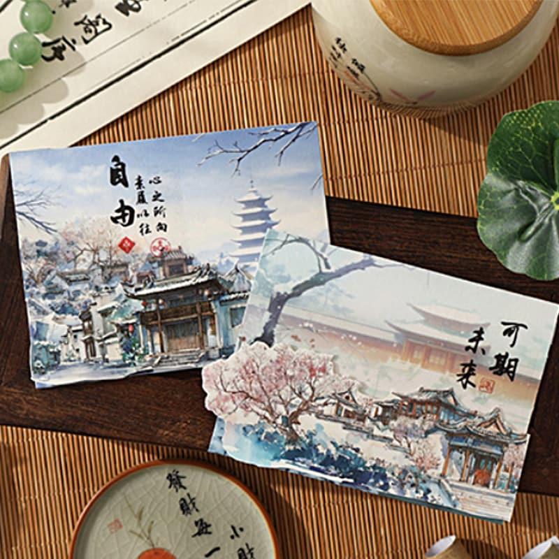ST885｜中華風 建物 建築 宮廷 風景 背景