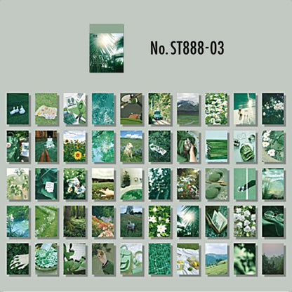 ST888｜風景 背景 写真 バラ 雪景色 緑 シールブック