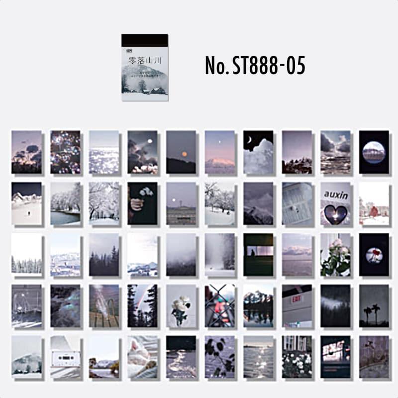 ST888｜風景 背景 写真 バラ 雪景色 緑 シールブック