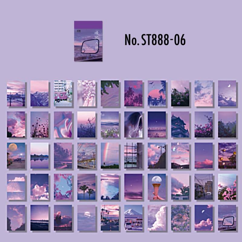 ST888｜風景 背景 写真 バラ 雪景色 緑 シールブック