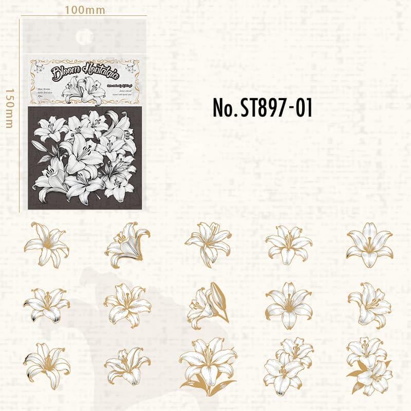 ST897｜花 ユリ ツバキ デイジー ハナカイドウ バラ ボタン