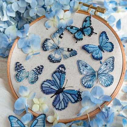 ST910｜蝶 刺繍 サテン ファブリック バタフライ