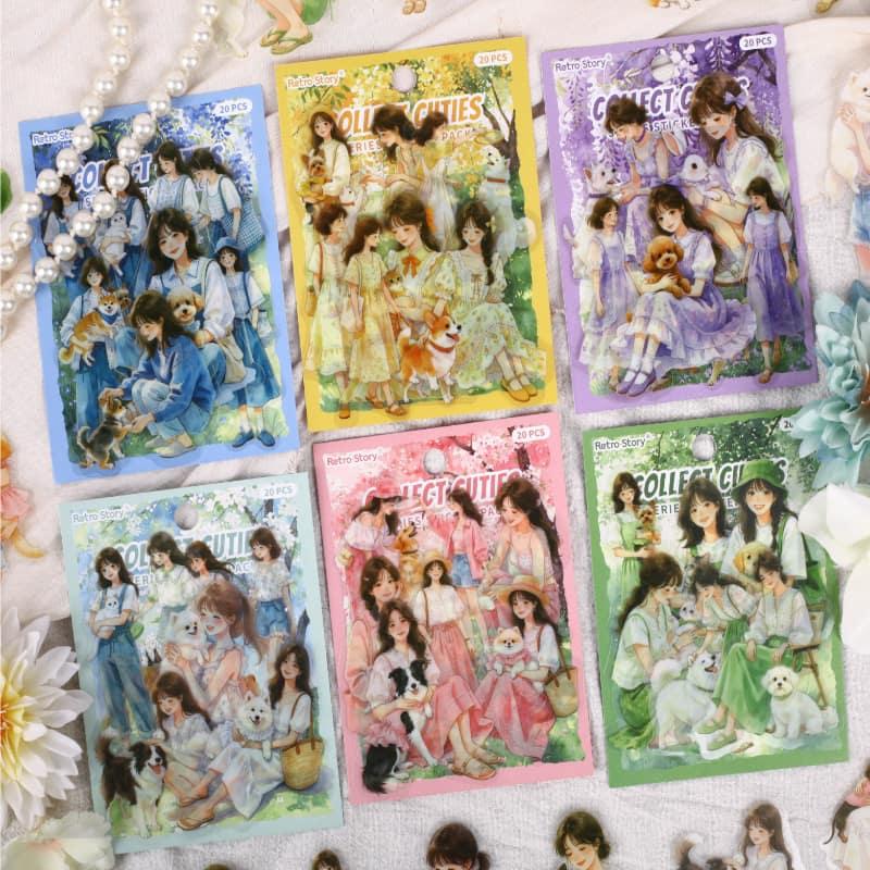 ST933｜人物 女性 女の子 ペット イヌ ネコ 犬 猫