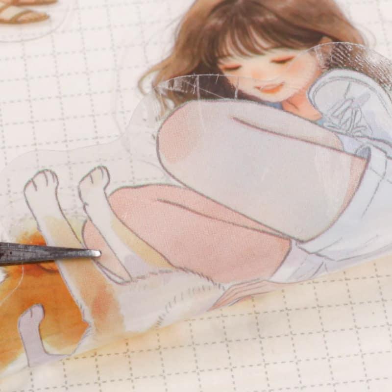 ST933｜人物 女性 女の子 ペット イヌ ネコ 犬 猫