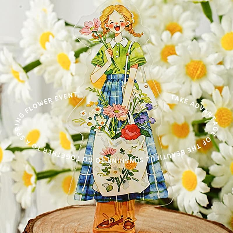 ST937｜人物 女性 女の子 花束 可愛い おしゃれ 花