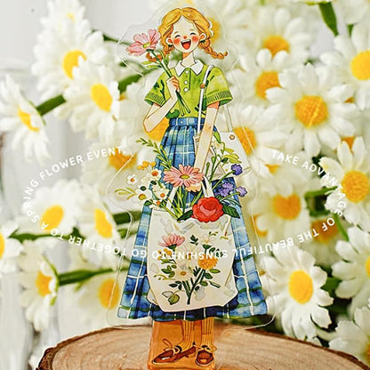ST937｜人物 女性 女の子 花束 可愛い おしゃれ 花
