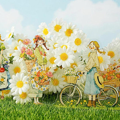 ST937｜人物 女性 女の子 花束 可愛い おしゃれ 花