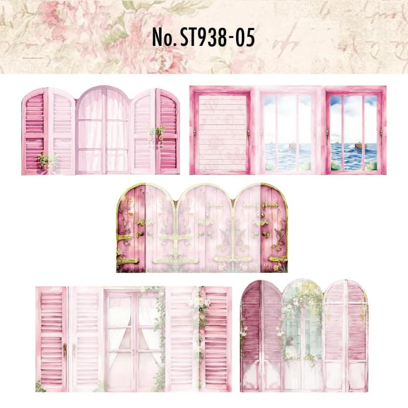 ST938｜窓 扉 ドア 花 植物
