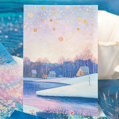 ST942｜雪景色 森 きのこ 花畑 白樺 海 月 夜空