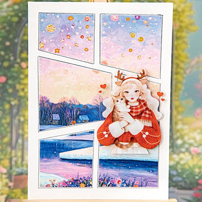 ST942｜雪景色 森 きのこ 花畑 白樺 海 月 夜空
