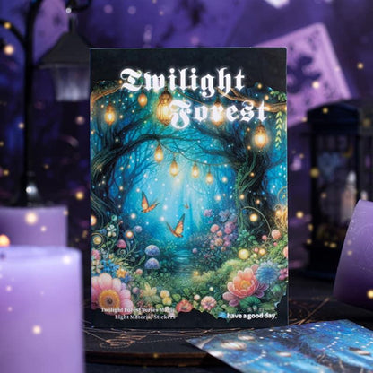 ST943｜幻想の森 夜景 きのこ 花 灯り 月 蝶 木漏れ日