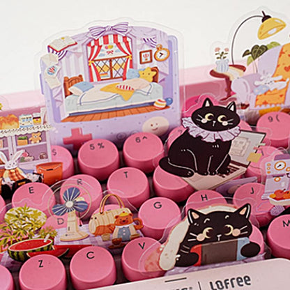 ネコ・黒猫のPETコラージュシール