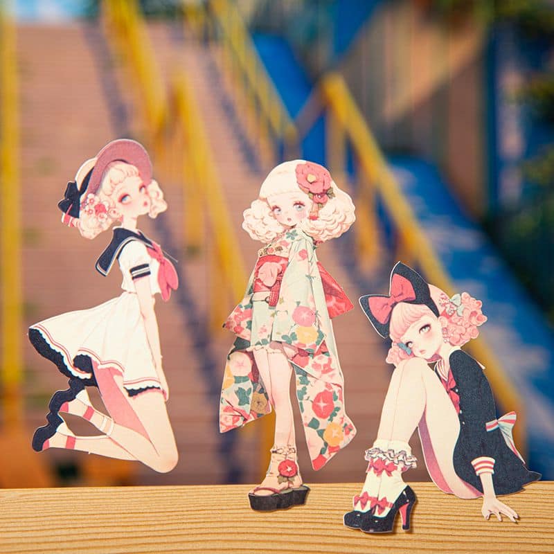 人物・女性のコラージュシール