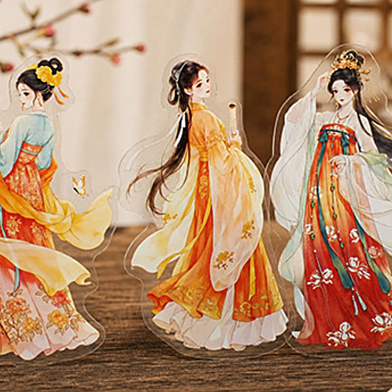 人物・女性・中華風のPETコラージュシール