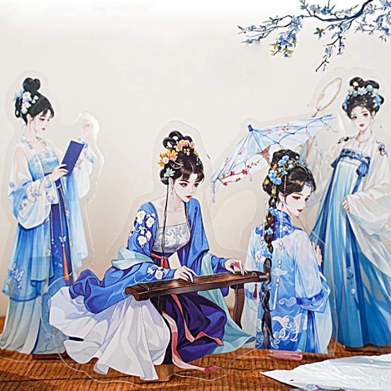 人物・女性・中華風のPETコラージュシール