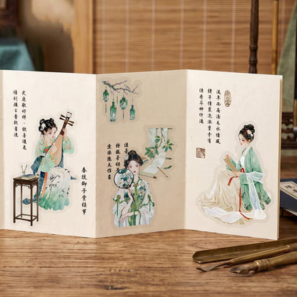 人物・女性・中華風のPETコラージュシール