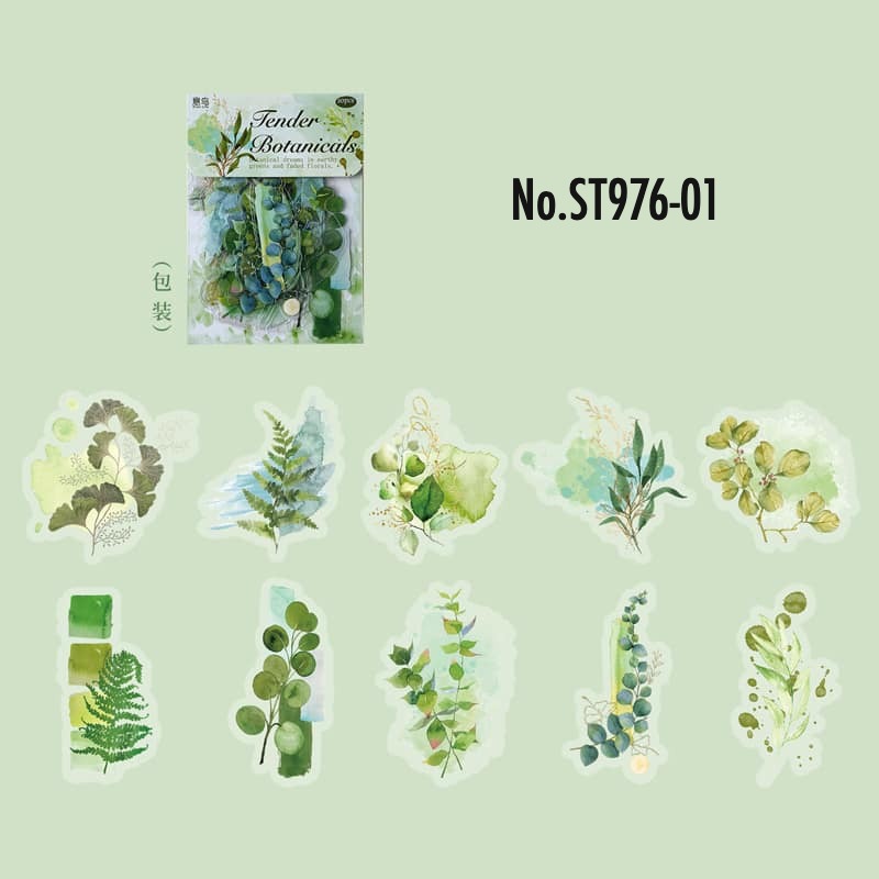 花・植物・葉っぱのPETコラージュシール