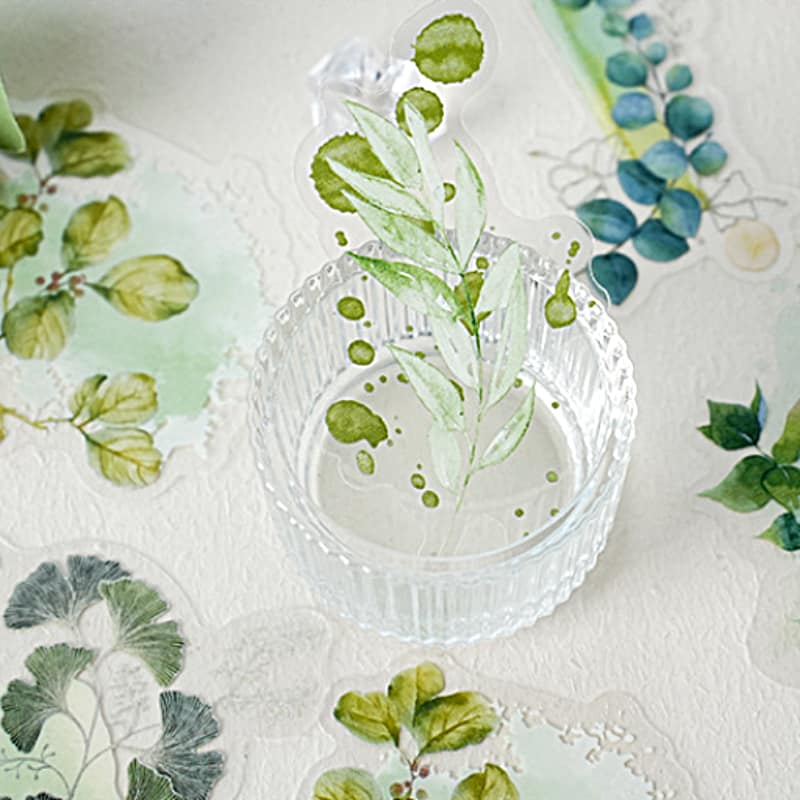 花・植物・葉っぱのPETコラージュシール